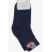 Boy Socks Teddy Bear Printed Dark Blue (1-2-7-8 Years)