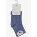 Boy Socks Teddy Bear Printed Blue (1-2-7-8 Years)