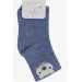 Boy Socks Teddy Bear Printed Blue (1-2-7-8 Years)