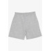 Boy's Shorts Waist Elastic Waist Pocket Lace-Up Light Gray Melange (6-14 Years)