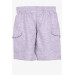 Boy's Shorts With Cargo Pocket Light Gray Melange (2-6 Years)