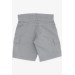 Boys Shorts Cargo Pocket Lace-Up Gray (2-6 Years)