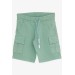 Boys Shorts Cargo Pocket Lace-Up Mint Green (2-6 Years)