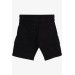Boy Shorts With Cargo Pocket Lace-Up Black (2-6 Years)
