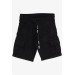 Boy Shorts With Cargo Pocket Lace-Up Black (2-6 Years)