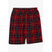 Boys Shorts Pajamas Set Checkered Red (10-14 Ages)