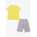 Boys Shorts Set Printed Yellow (6-10 Years)