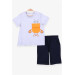 Boys Shorts Suit With Pockets Light Gray Melange (2-6 Years)