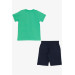 Boys Shorts Suit Tiger Printed Green (1-4 Years)