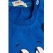 Boy's Shorts And T-Shirt Set With Kitty Printed Shoulder Buttons, Blue (1-4 Years)