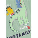 Boys Shorts Set Happy Dinosaur Family Printed Mint Green (1-4 Years)