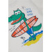 Boys Shorts Suit Surfer Crocodile Printed Light Blue (3-8 Years)