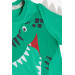 Boys Shorts Suit Crocodile Printed Pocket Lace Accessory Green (2-6 Years)