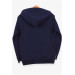 Boy's Sweatshirt Patterned Embroidered Navy Blue (6-12 Years)