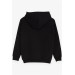 Boy's Sweatshirt Patterned Embroidered Black (6-12 Years)
