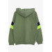 Boy's Sweatshirt Hooded Text Printed Mint Green (Ages 8-14)