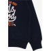 Boy's Sweatshirt With Text Printed Navy (2-6 Years)