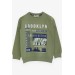 Boys Sweatshirt With Letter Print Mint Green (7-12 Years)