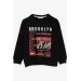 Boy's Sweatshirt Black (7-12 Ages) With Text Print