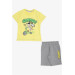 Boy's Suit Skater Puppy Printed Yellow (Age 1-4)