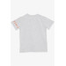 Light Gray Printed T-Shirt For Boys (6-12 Years)