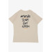 Beige T-Shirt For Boys Printed With The Future Logo