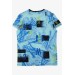 Boy's T-Shirt Number And Letter Pattern Blue (9-14 Years)