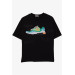 Boy T-Shirt Colored Shoes Printed Black (9-14 Years)