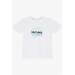 Boys T-Shirt Colored Text Printed White (8-14 Years)