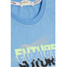 Boy's T-Shirt Colored Text Printed Blue (8-14 Years)