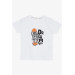 Boys T-Shirt Dream Team Themed Basketball Robot Printed White (4-8 Years)