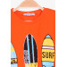 Boys T-Shirt Surfboard Printed Orange (3 Years)