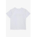 Boys T-Shirt White With Text Print (5-10 Years)