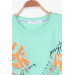 Boy's T-Shirt Mint Green With Text Print (9-16 Years)