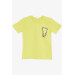 Boy's T-Shirt With Text Print Yellow (8-14 Years)