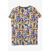 Boy's T-Shirt, Text Pattern Mixed Color (9-14 Years)