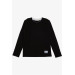 Boy's Long Sleeve T-Shirt Black With Crest (Ages 8-14)