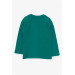 Boy Long Sleeve T-Shirt Teddy Bear Printed Green (1.5-5 Years)