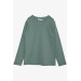 Boy's Long Sleeve T-Shirt Basic Mint Green (Age 4-8)