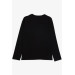 Boy's Long Sleeve T-Shirt Basic Black (Age 9-13)