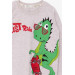 Boy's Long Sleeve T-Shirt Dinosaur Printed Beige Melange (2 Years)