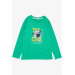 Boy's Long Sleeve T-Shirt Cool Puppy Printed Green (Age 5)