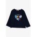 Boy's Long Sleeve T-Shirt With Text Printed Navy (1-4 Years)