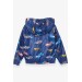 Boy's Raincoat Car Patterned Navy (1-4 Years)
