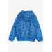 Boy's Raincoat Cloud Patterned Blue (Age 1-6)
