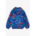 Boy's Raincoat Colorful Cars Patterned Saks Blue (Age 1-6)