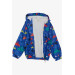 Boy's Raincoat Colorful Cars Patterned Saks Blue (Age 1-6)