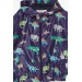 Boy's Raincoat Colored Dinosaur Patterned Navy (1-4 Years)