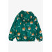 Boy's Raincoat Cute Giraffe Patterned Green (Age 1-6)