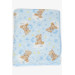 Golden Newborn Baby Blanket Emboss Embossed Teddy Bear Patterned Blue